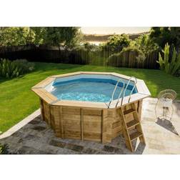 Gartenhaus Pool m. træstige, Lanzarote, Ø376 cm, 12.200 L