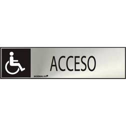 E3/08929 Affiche D'Information 'Access' Colle Inox 0.8 mm 5 x 20 cm