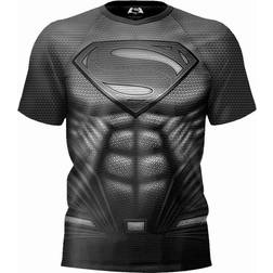 Spiral Superman Muscle Tee Sustainable Football Shirts - Black