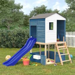 vidaXL Parque Infantil De Exterior Madera Maciza De Abeto Azul