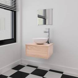 vidaXL Conjunto De Muebles De Baño 4 Piezas Beige