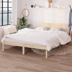 vidaXL 120x190 Double massivt fyrretræ Sengeramme