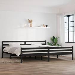 vidaXL black, 200 Solid Wood Bed Frame