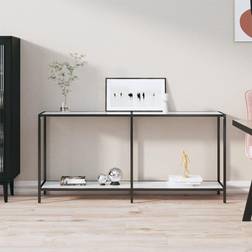 vidaXL Tavolo Bianco 160x35x75.5 cm Vetro Temperato Consolle 35x140cm