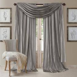 Elrene Home Fashions Athena 52 x 84 Crinkled Curtain Panel and Valance Set