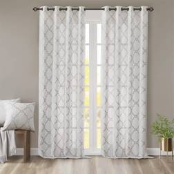 Madison Park Saratoga Single Window Curtain Light 50x108 Ivory Grey
