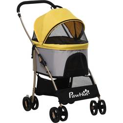 Pawhut 3 In 1 Pet Stroller, Detachable Dog Cat Travel Carriage