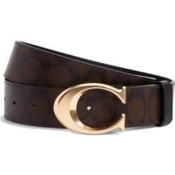 Coach Signature Buckle Belt 38mm - Gold/Chestnut Black