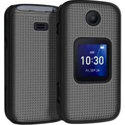 Black Grid Texture Hard Shell Case Cover for Alcatel Go Flip 4, TCL FLIP Pro