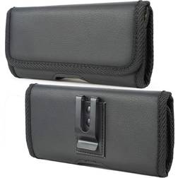 Black Vegan Leather Case Pouch Metal Belt Clip for Samsung Galaxy Z Fold 4 3 5G