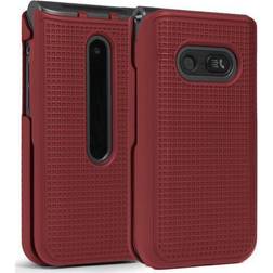 Red Grid Case Slim Hard Shell Snap-On Cover for LG Classic Flip Phone L125DL