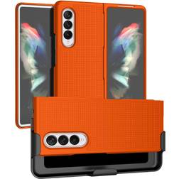 Bright Orange Hard Case and Belt Clip Holster for Samsung Galaxy Z Fold 3 5G