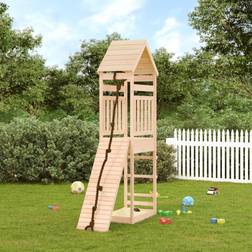 vidaXL Playhouse with Climbing Wall Solid Wood Pine