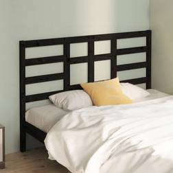 vidaXL Double Meuble de Chambre À Coucher 146x4x104 cm Bois Massif de Pin - Black Tête de lit