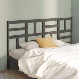 vidaXL grey, 206 Solid Wood Pine Bed Bed Headboard