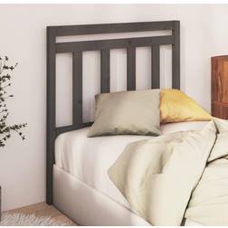 vidaXL grey, 81 Solid Pine Bed Bed Headboard