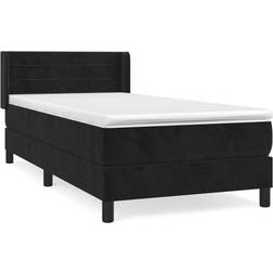 vidaXL Cama Box Spring Con Colchón Terciopelo Negro 80x200 cm