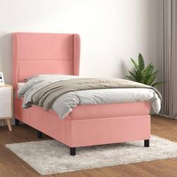 vidaXL Cama Box Spring Con Colchón Terciopelo Rosa 100x200 cm