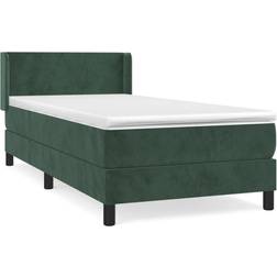 vidaXL Cama Box Spring Con Colchón Terciopelo Verde Oscuro 100x200 cm