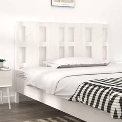 vidaXL Bed White 125.5x4x100 Solid Wood Pine Headboard