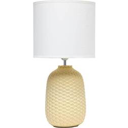 Simple Designs 20.4 with White Shade Traditional Texture Bedside Table Lamp