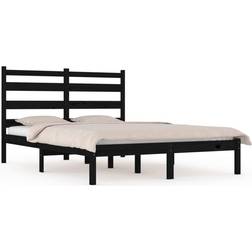 vidaXL Estructura De Cama De Madera Maciza De Pino Negra 140x190 cm