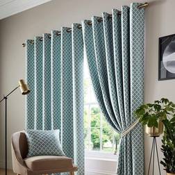 Alan Symonds Jacquard Curtains Eyelet Ring Top