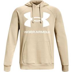 Under Armour Men's Rival Fleece Big Logo Hoodie - Khaki Base/Onyx White