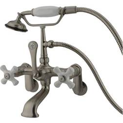 Kingston Brass Cc59T8 Clawfoot Tub Filler Hand Shower Brushed Nickel