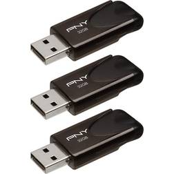 PNY 32GB Attaché 4 USB 2.0 Flash Drive 3-Pack