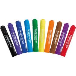 Idena Marker, Textilmarker 10er 2-5mm 10 Farben