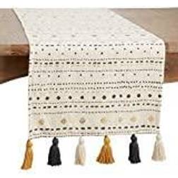 Saro Lifestyle 5012.M1672B 72 Diamond Dash Tablecloth Brown, Yellow, Blue