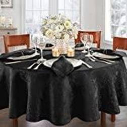 Elrene Caiden Damask Tablecloth Black