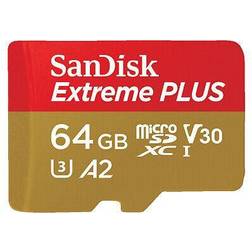 SanDisk Extreme Plus Class 10 MicroSDXC Memory Card 64 GB