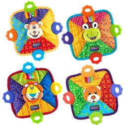 Nuby Teething Blankie Characters May Vary, Red/Yellow/Green/Orange/Blue, 1 Count