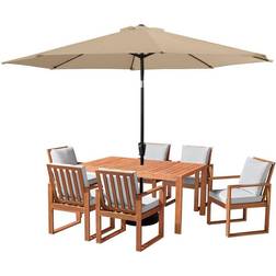 Alaterre Furniture 8 Umbrella Patio Dining Set