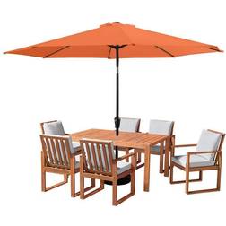 Alaterre Furniture 8 Umbrella Patio Dining Set