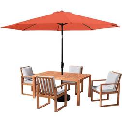 Alaterre Furniture 6 Umbrella Patio Dining Set