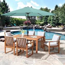 Alaterre Furniture Weston Umbrella Patio Dining Set