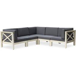 Christopher Knight Home Brava Acacia 5 Seater Sectional Outdoor Sofa