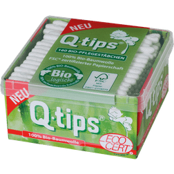 Q-tips Pelz q-tips bio-pflegestäbchen wattestäbchen box 160 stück