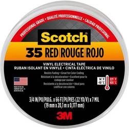 3M Scotch 3/4 66 0.007 #35 Vinyl Electrical Tape, Red