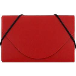 Jam Paper Plastic Business Card Holder Case Red