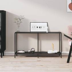 vidaXL De Vidrio Templado Negro 140x35x75.5 cm Mesa Consola 35x140cm