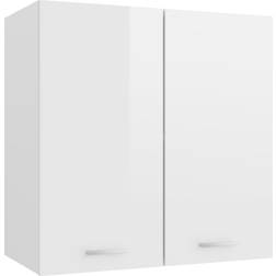 vidaXL Armoire Suspendue Blanc Brillant 60x31x60 cm Meuble Mural