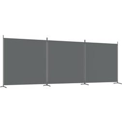 vidaXL 3-Panels 525 x 180 cm Stof Antracitgrå Rumdeler 300x180cm