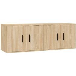 vidaXL Muebles Para Pared 2 Uds Roble Sonoma 57x34.5x40 cm Mueble de TV