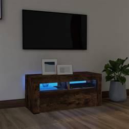 vidaXL LED-belysning rökfärgad TV-bänk