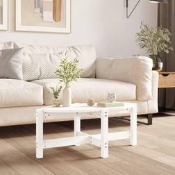 vidaXL 87 x 48 x 35 cm Massivt Fyrretræ Hvid Sofabord