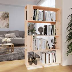 vidaXL brown Solid Pine Cabinet/Room Divider Book Shelf